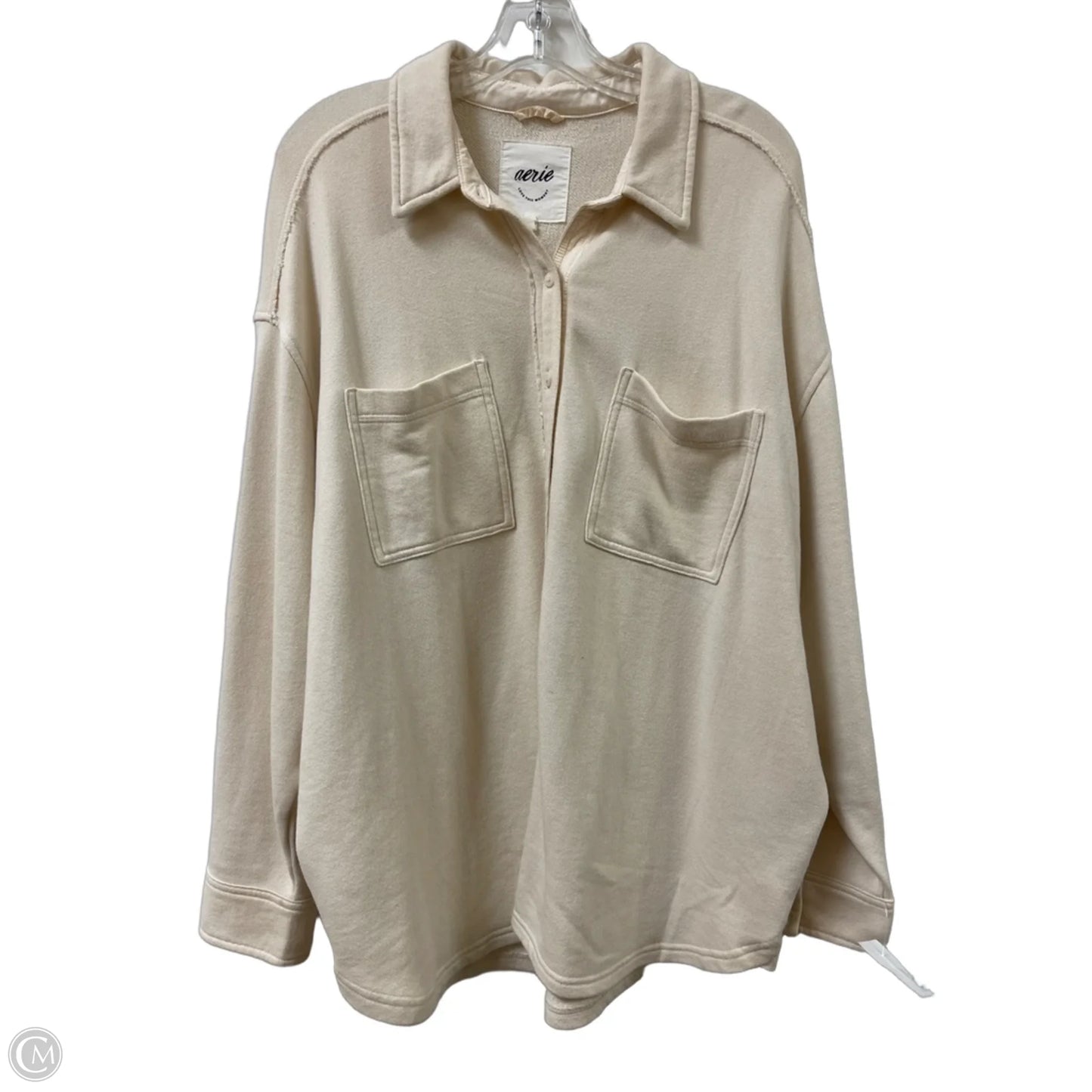 Jacket Shirt By Aerie In Cream, Size: L