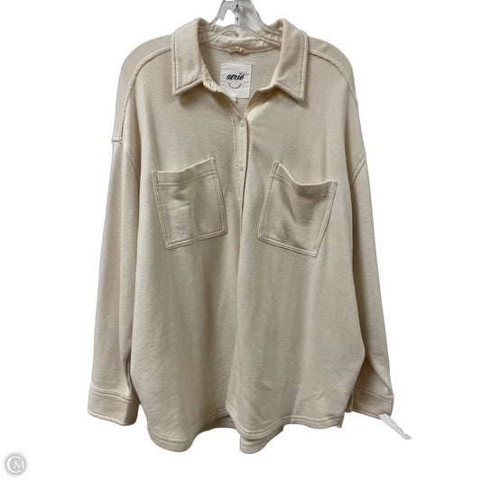 Jacket Shirt By Aerie In Cream, Size: L