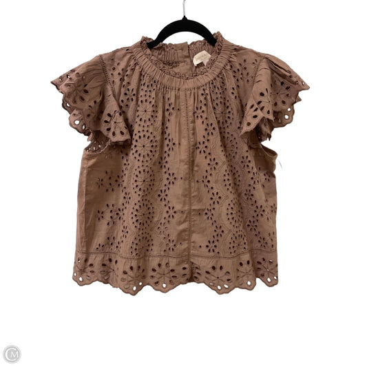 Top Short Sleeve By Clothes Mentor In Brown, Size: M
