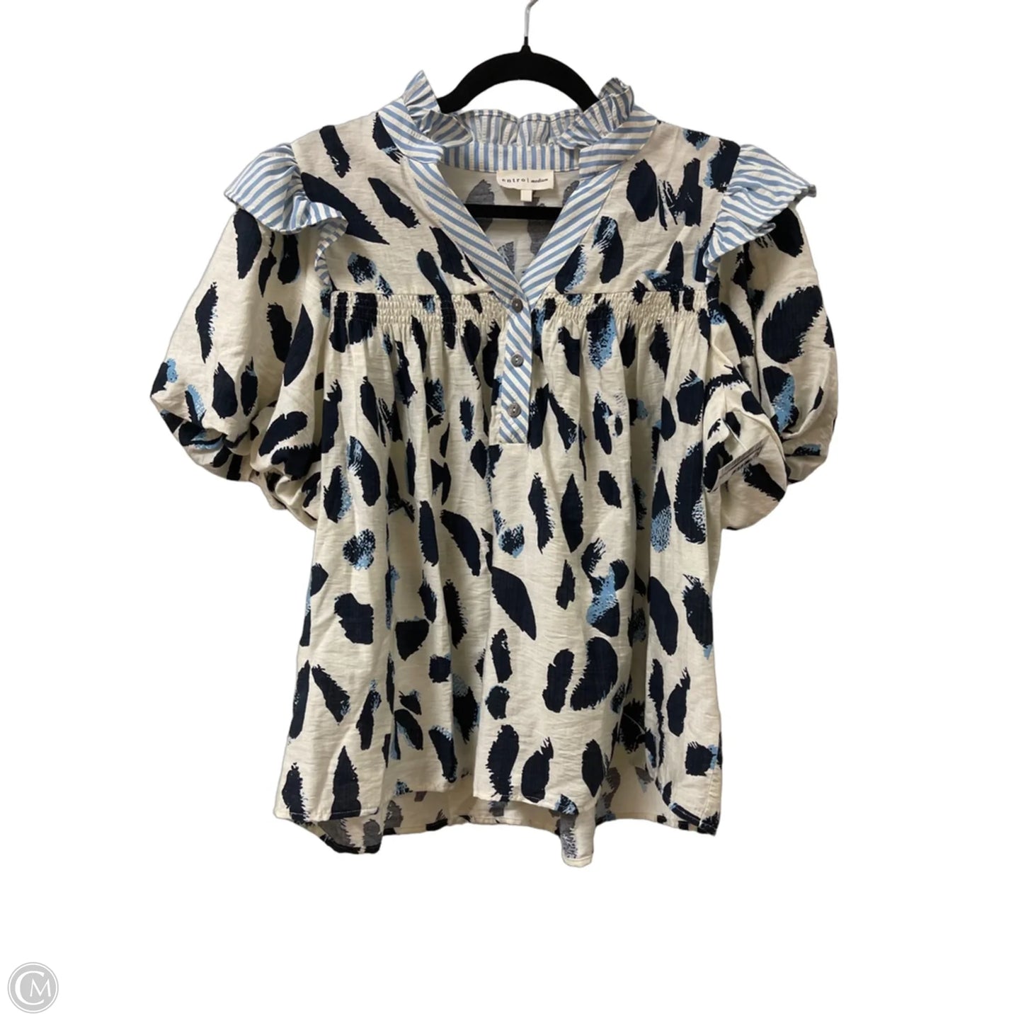 Top Short Sleeve By Entro In Navy, Size: M