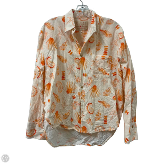 Blouse Long Sleeve By Sigal In Orange, Size: M