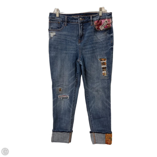 Jeans Straight By Chicos In Blue Denim, Size: 8