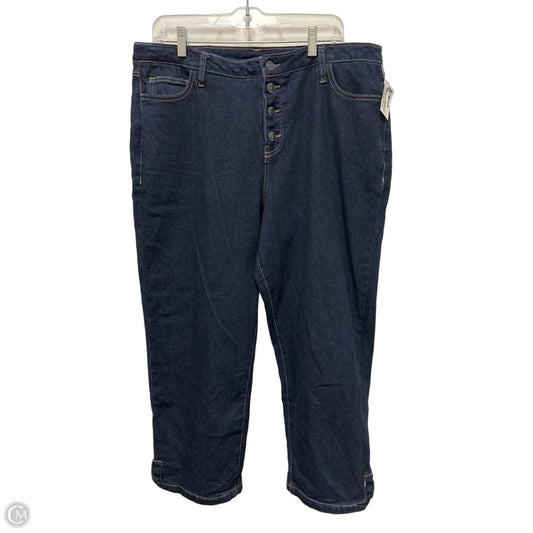 Jeans Straight By Cache In Blue Denim, Size: 14