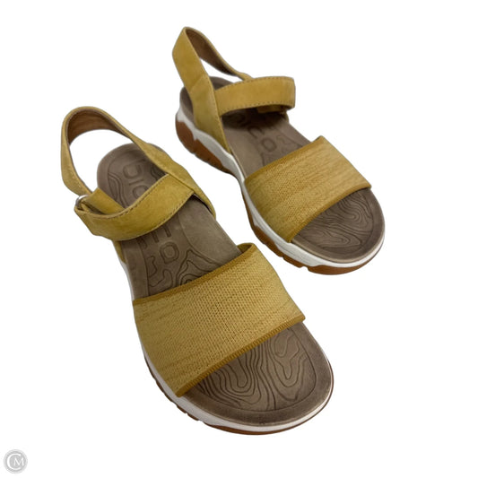 Sandals Heels Wedge By Clothes Mentor In Yellow, Size: 8