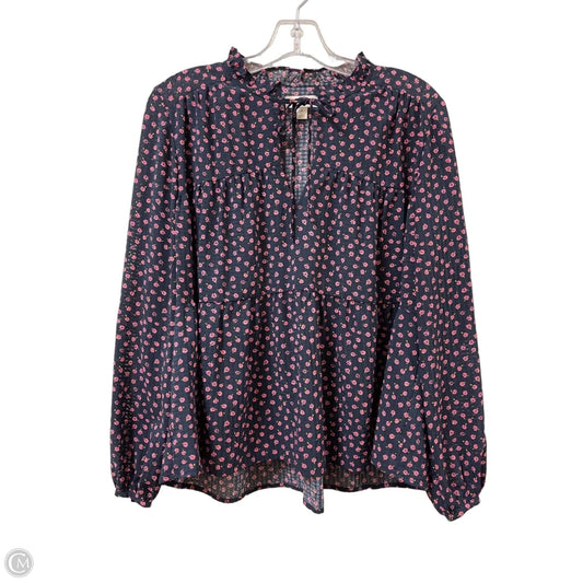 Top Long Sleeve By On 34th In Navy, Size: S
