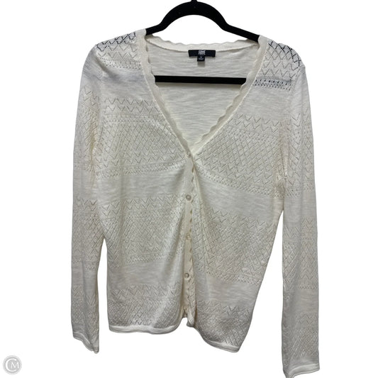 Sweater Cardigan Designer By Frye In Cream, Size: M