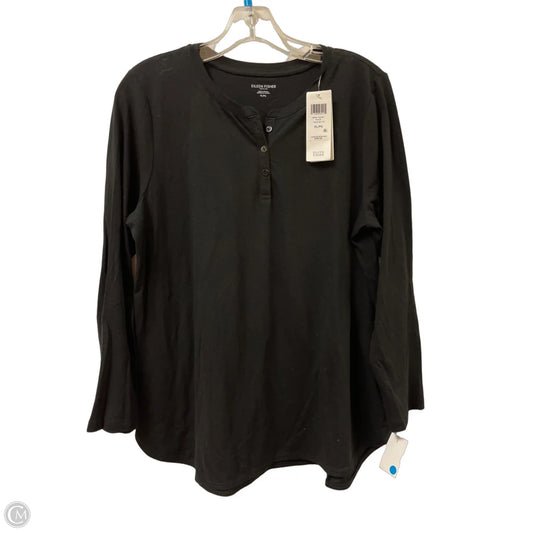 Top Long Sleeve By Eileen Fisher In Black, Size: Lp