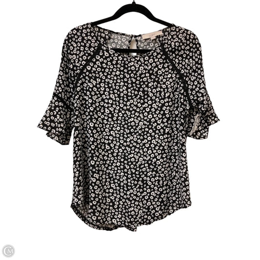 Top Short Sleeve By Loft In Black, Size: S