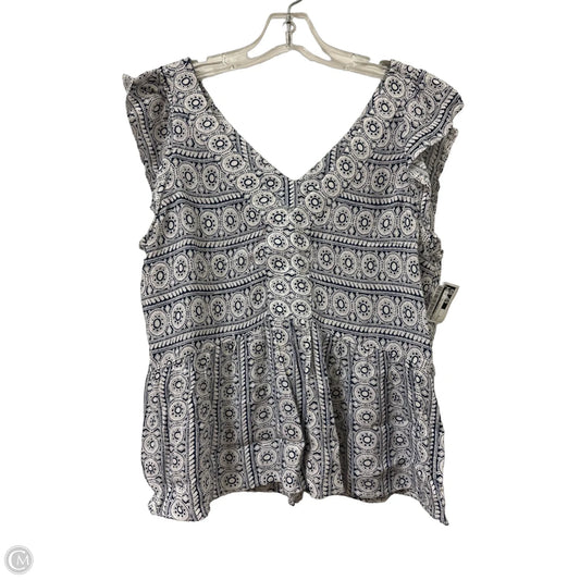 Top Sleeveless By Loft In Blue, Size: M