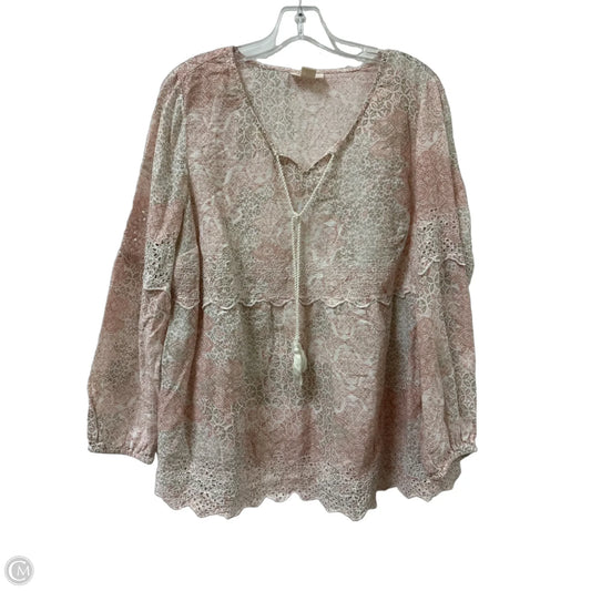 Top Long Sleeve By Style And Company In Pink, Size: 1x