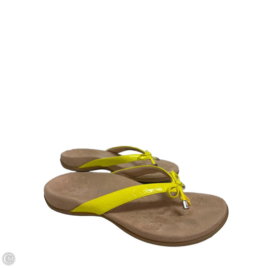 Sandals Flip Flops By Vionic In Yellow, Size: 9
