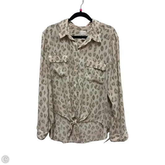 Blouse Long Sleeve By Chicos In Animal Print, Size: Xl