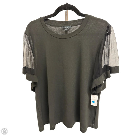 Top Short Sleeve By Auw In Black, Size: L