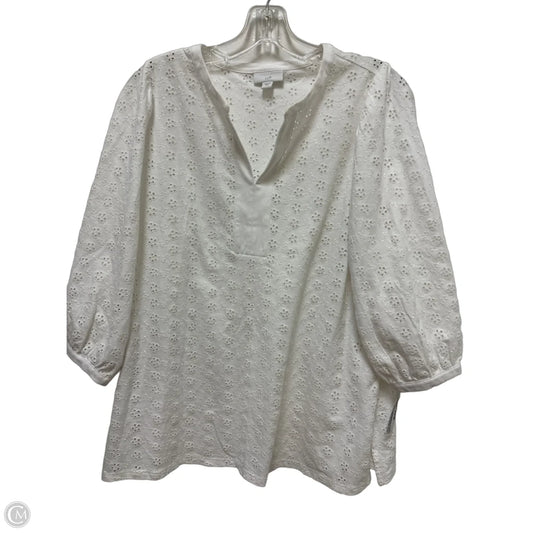 Top Long Sleeve By J. Jill In White, Size: S