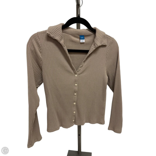 Blouse Long Sleeve By Old Navy In Tan, Size: S