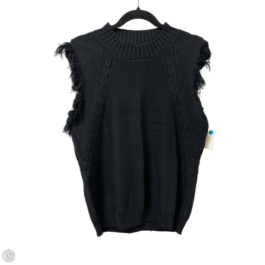 Sweater Short Sleeve By Clothes Mentor In Black, Size: L