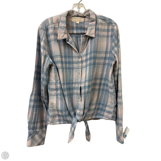 Blouse Long Sleeve By Cloth & Stone In Blue & Pink, Size: M
