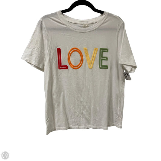 Top Short Sleeve By Hayden La In White, Size: L