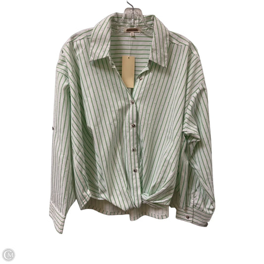 Blouse Long Sleeve By Clothes Mentor In Green, Size: Xl