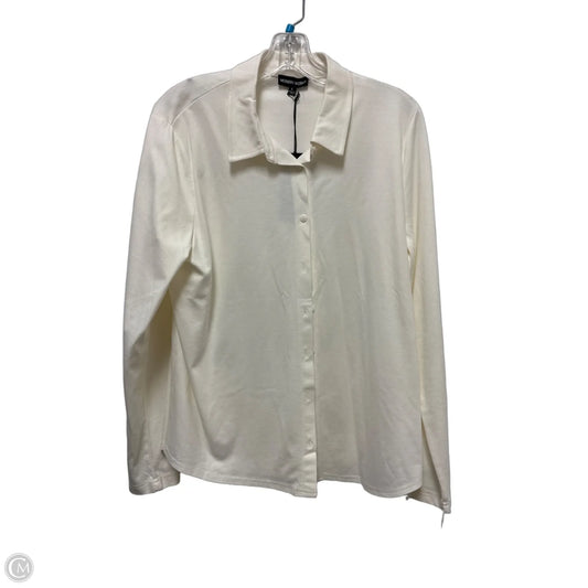 Blouse Long Sleeve By Modern Works In Cream, Size: L