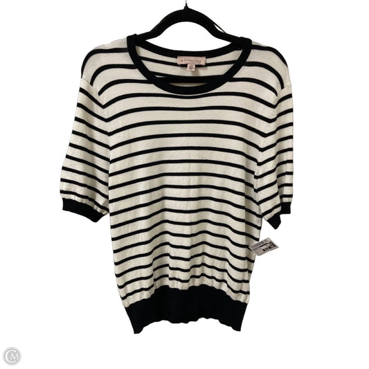 Sweater Short Sleeve By Philosophy In Black & Cream, Size: L