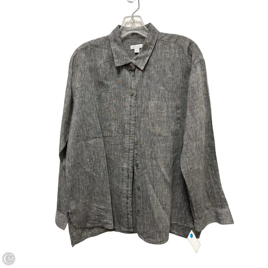 Blouse Long Sleeve By J. Jill In Grey, Size: M
