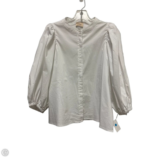 Blouse Long Sleeve By Elie Tahari In White, Size: M