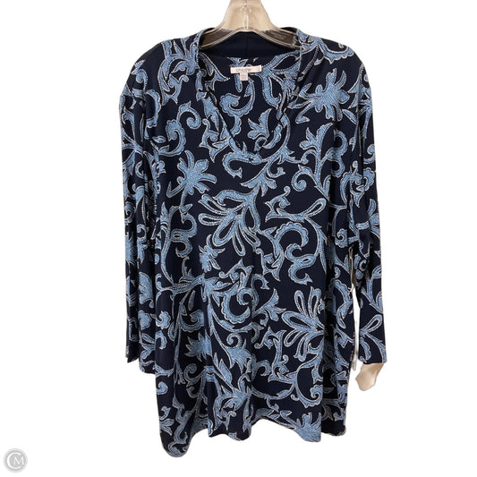 Top Long Sleeve By Chicos In Navy, Size: 2x