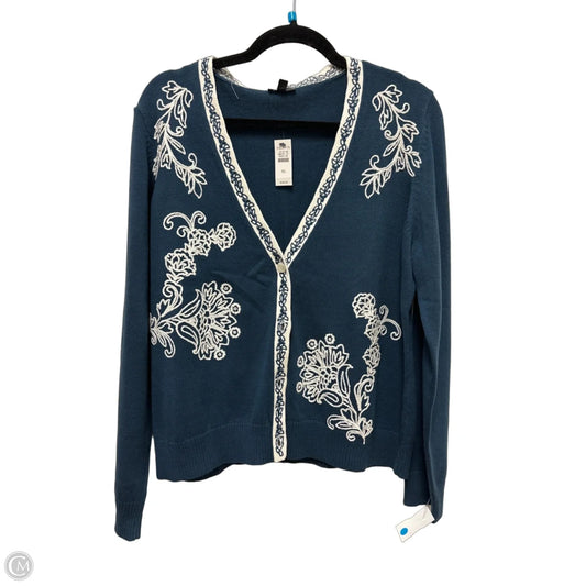 Sweater Cardigan By Talbots In Blue, Size: Xl