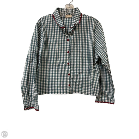 Blouse Long Sleeve By Clothes Mentor In Green, Size: M