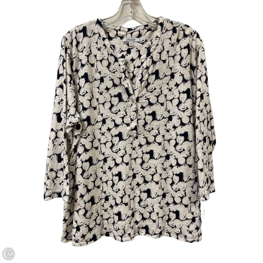 Top Long Sleeve By Chicos In Navy, Size: Xl
