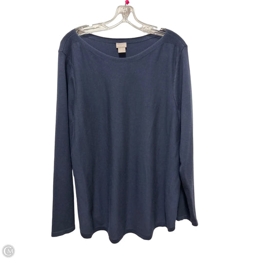 Top Long Sleeve By Chicos In Navy, Size: 1x