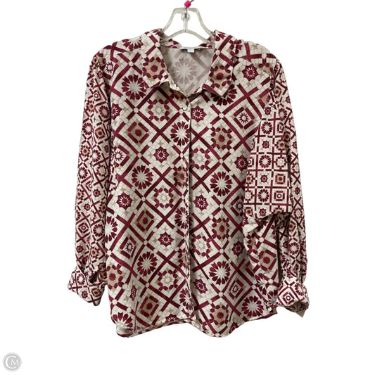 Blouse Long Sleeve By Chicos In Purple, Size: L