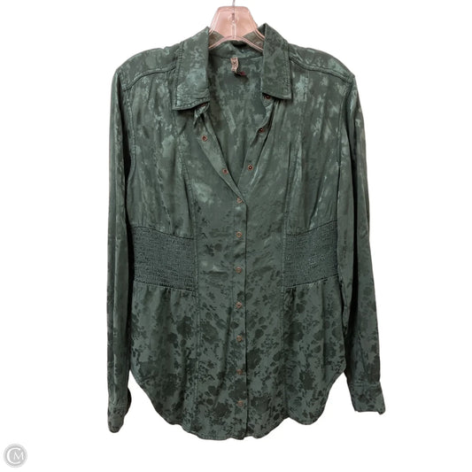 Blouse Long Sleeve By Xcvi In Green, Size: Xs