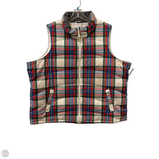 Vest Puffer & Quilted By Lands End In Plaid Pattern, Size: 3x