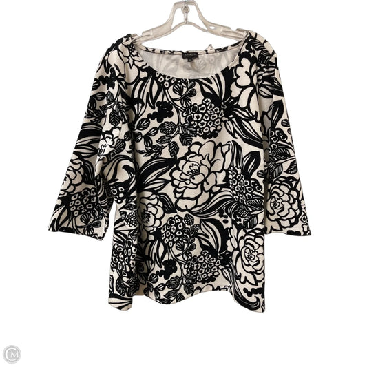 Top Long Sleeve By Talbots In Black & White, Size: 3x