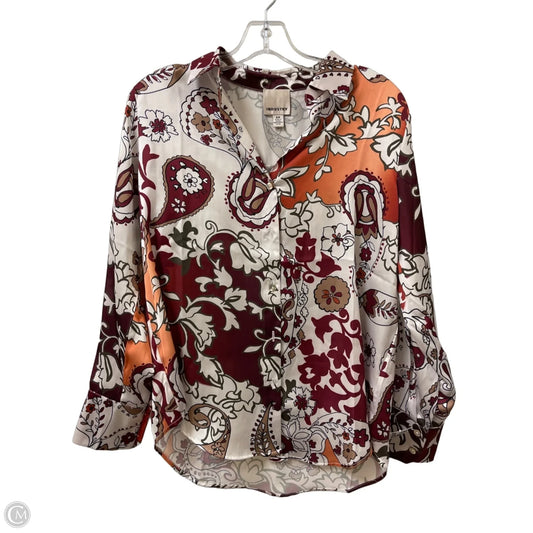 Blouse Long Sleeve By Industry In Multi-colored, Size: Sp