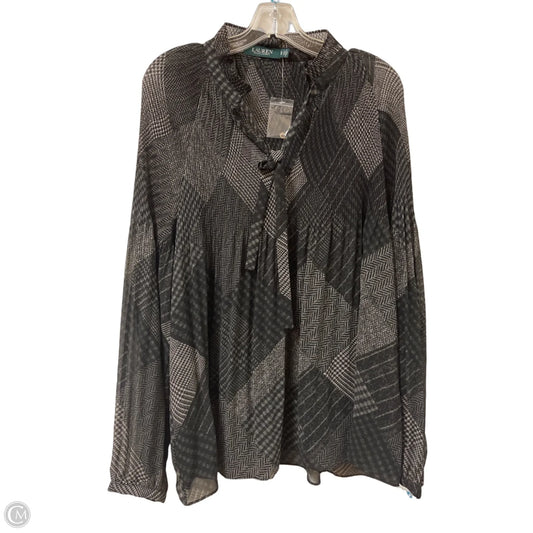 Top Long Sleeve By Lauren By Ralph Lauren In Black, Size: Xl