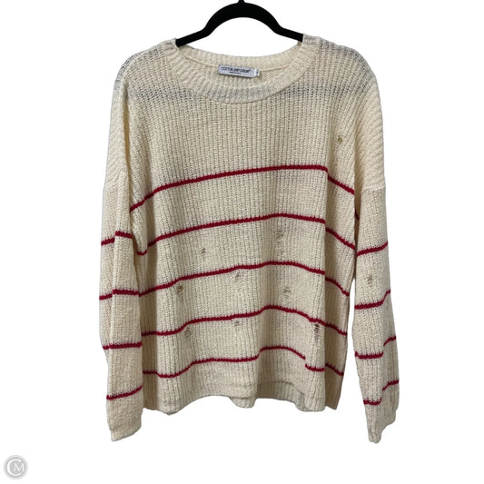 Sweater By Cotton Emporium In Cream, Size: L