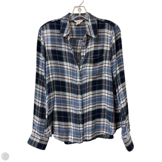 Blouse Long Sleeve By Caslon In Blue, Size: S