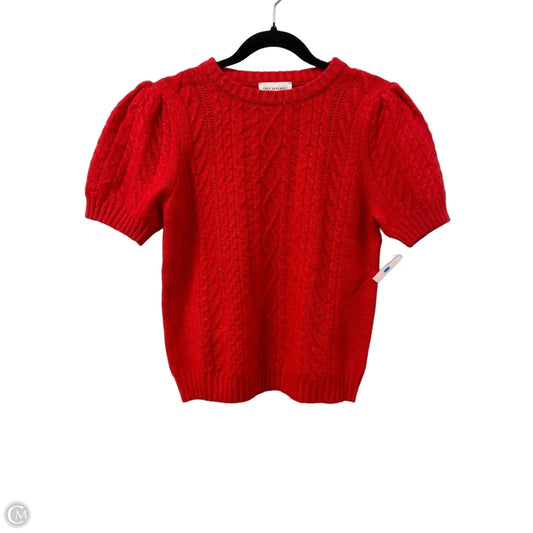 Sweater Short Sleeve By Free Assembly In Red, Size: M