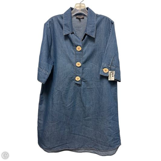 Dress Casual Midi By Luxology In Blue Denim, Size: Xl