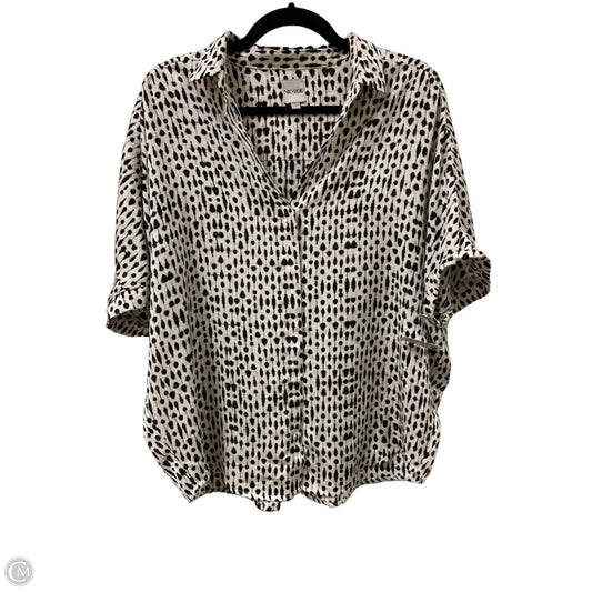 Blouse Short Sleeve By Nic + Zoe In Animal Print, Size: L