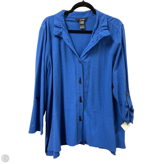 Tunic Long Sleeve By Ali Miles In Blue, Size: Xl