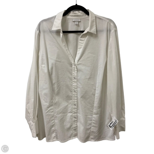 Blouse Long Sleeve By J. Jill In White, Size: Xl