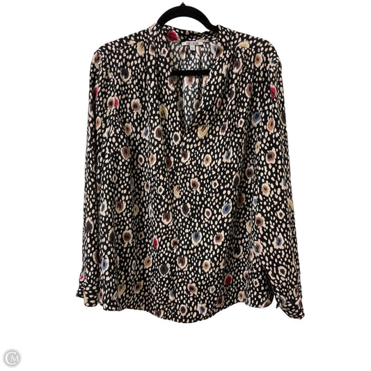Top Long Sleeve By Nic + Zoe In Black & Cream, Size: 1x