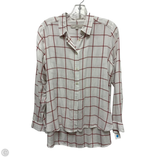Blouse Long Sleeve By Loft In White, Size: M