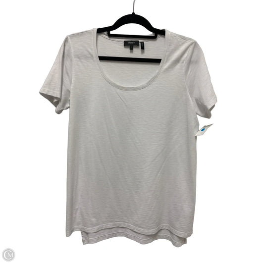 Top Short Sleeve By Theory In White, Size: L