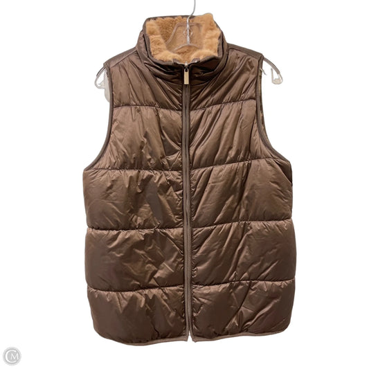 Vest Puffer & Quilted By Clothes Mentor In Brown, Size: M