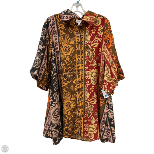 Dress Casual Midi By Entro In Red & Yellow, Size: S